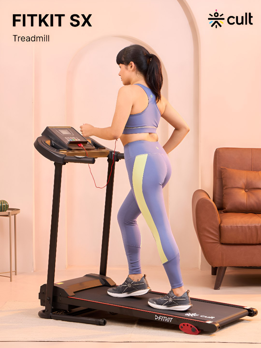 

FITKIT By Cult FitkitSX11 2.5HP Peak Foldable Motorized Treadmill, Black