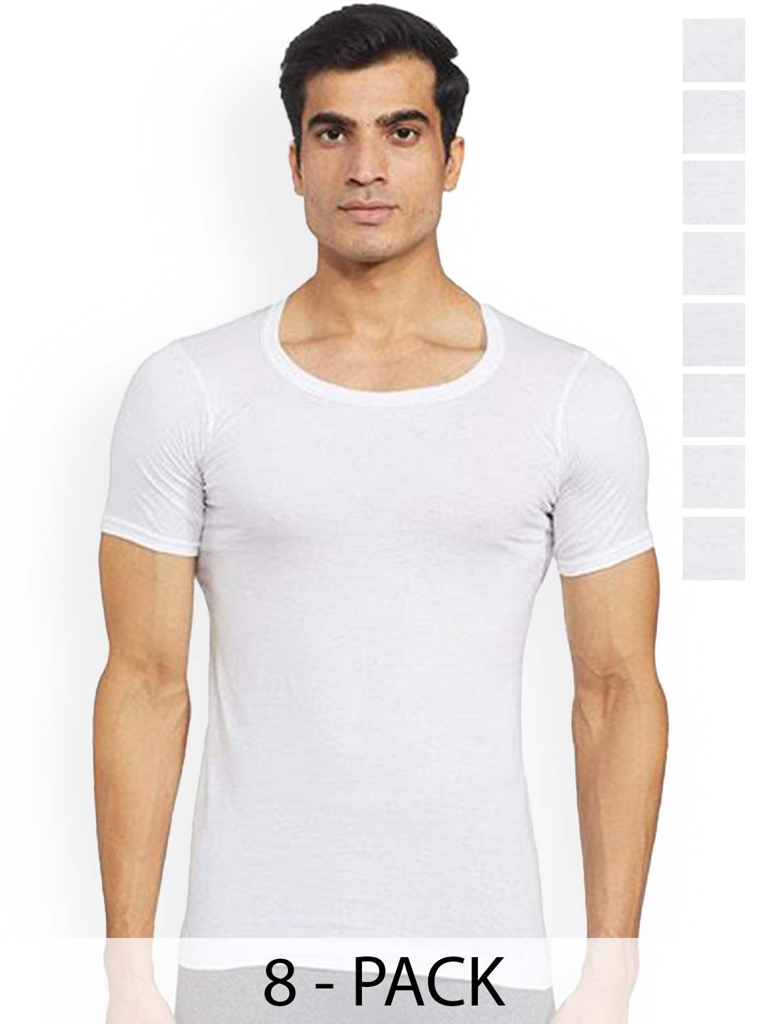 

Rupa Set Of 8 Cotton Undershirt Vests Frontline-Sky-White-RNS-8-95
