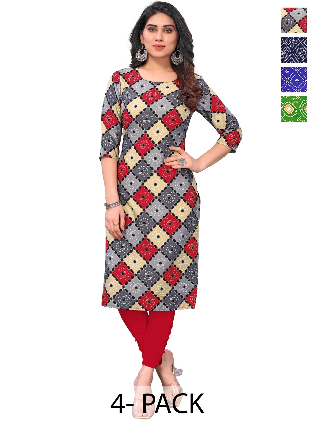 

KETAKI FASHION Women Geometric Printed Sequinned Crepe Kurta, Multi