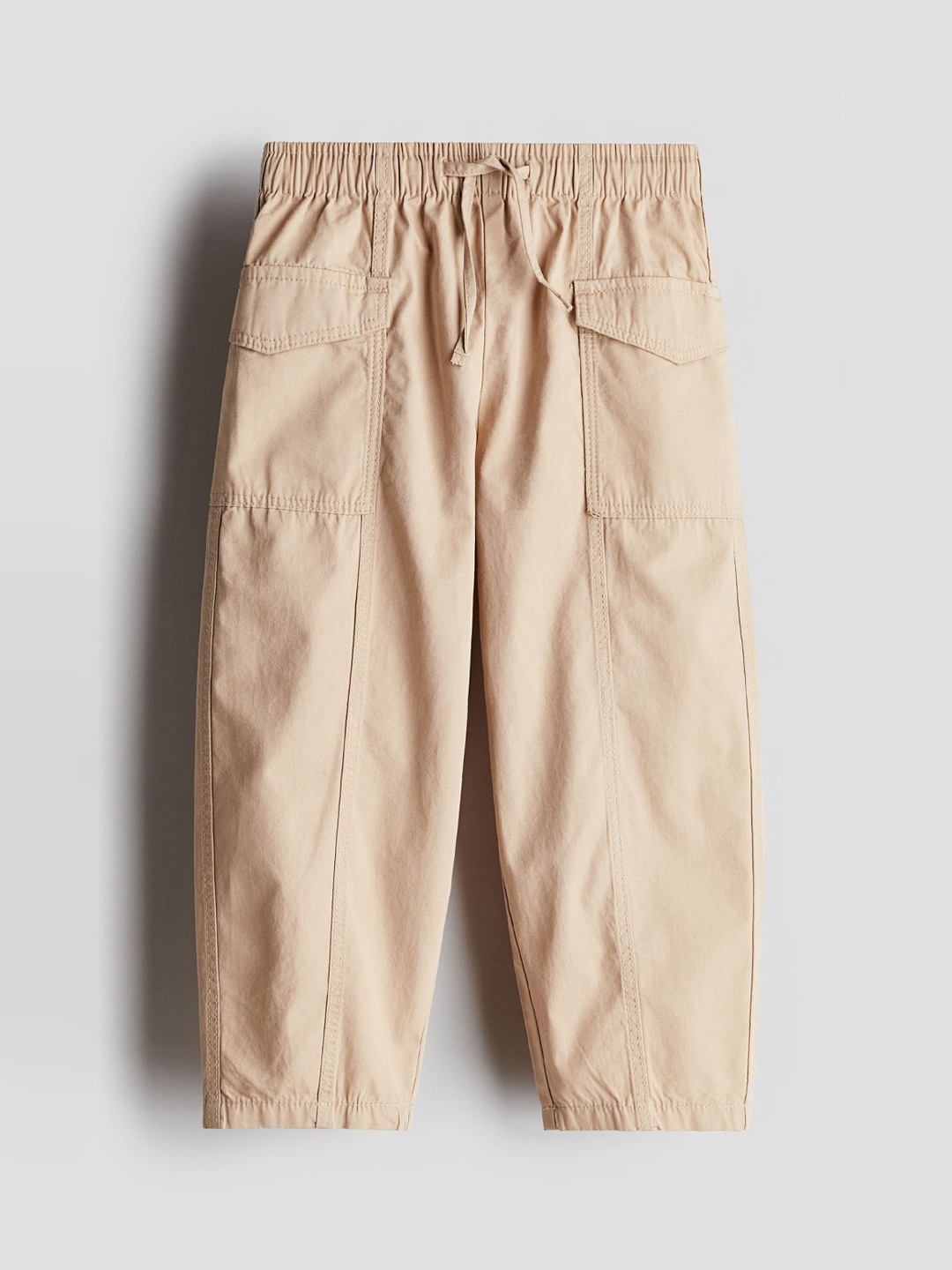 

H&M Cotton Cargo Trousers, Beige