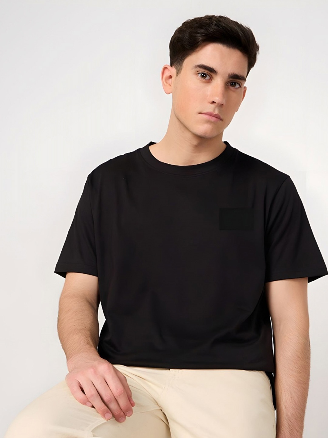 

Moda Rapido Men Typography Printed Round Neck Cotton T-shirt, Black