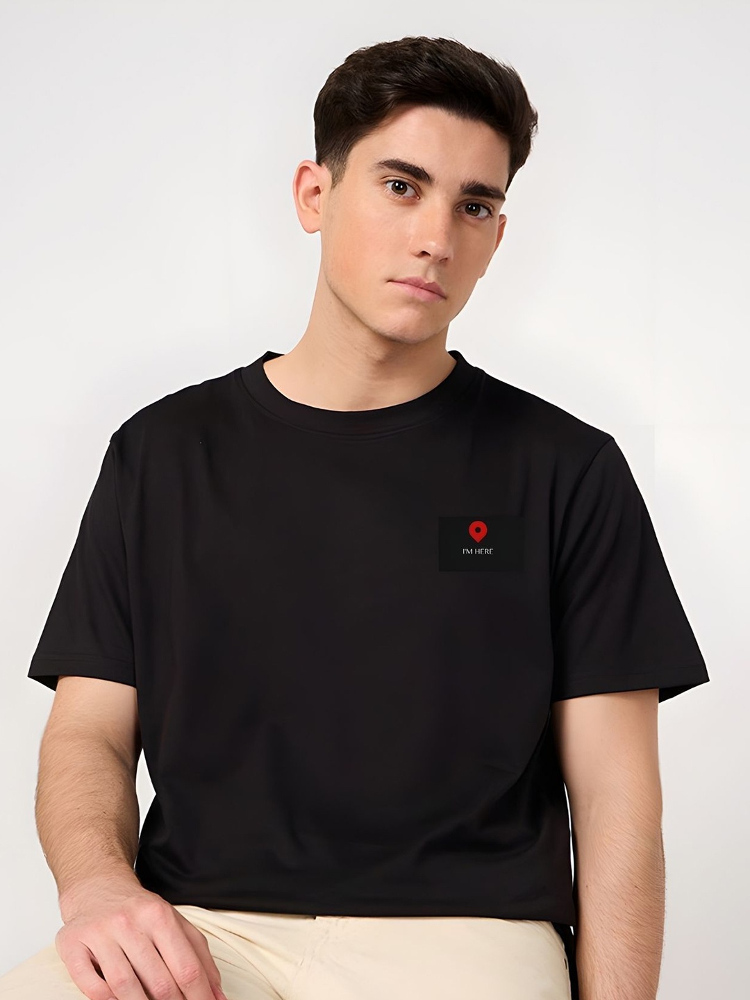 

Moda Rapido Men Typography Printed Round Neck Cotton Relaxed Fit T-shirt, Black