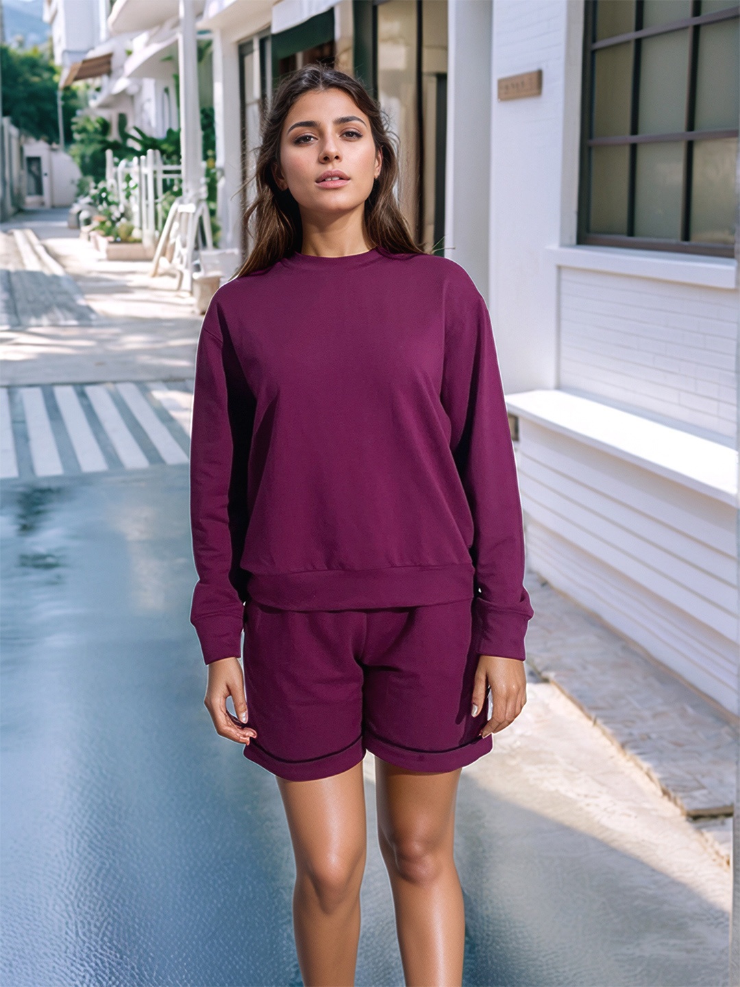 

Stylecast X Hersheinbox Sweatshirt With Shorts Co-Ord Set, Magenta