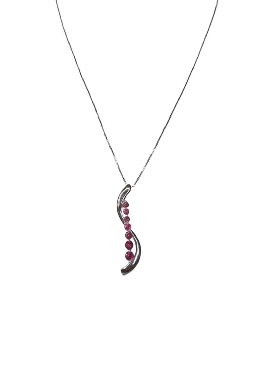

ISHI New York Pink 925 Sterling Silver Seven Chapters CZ Necklace