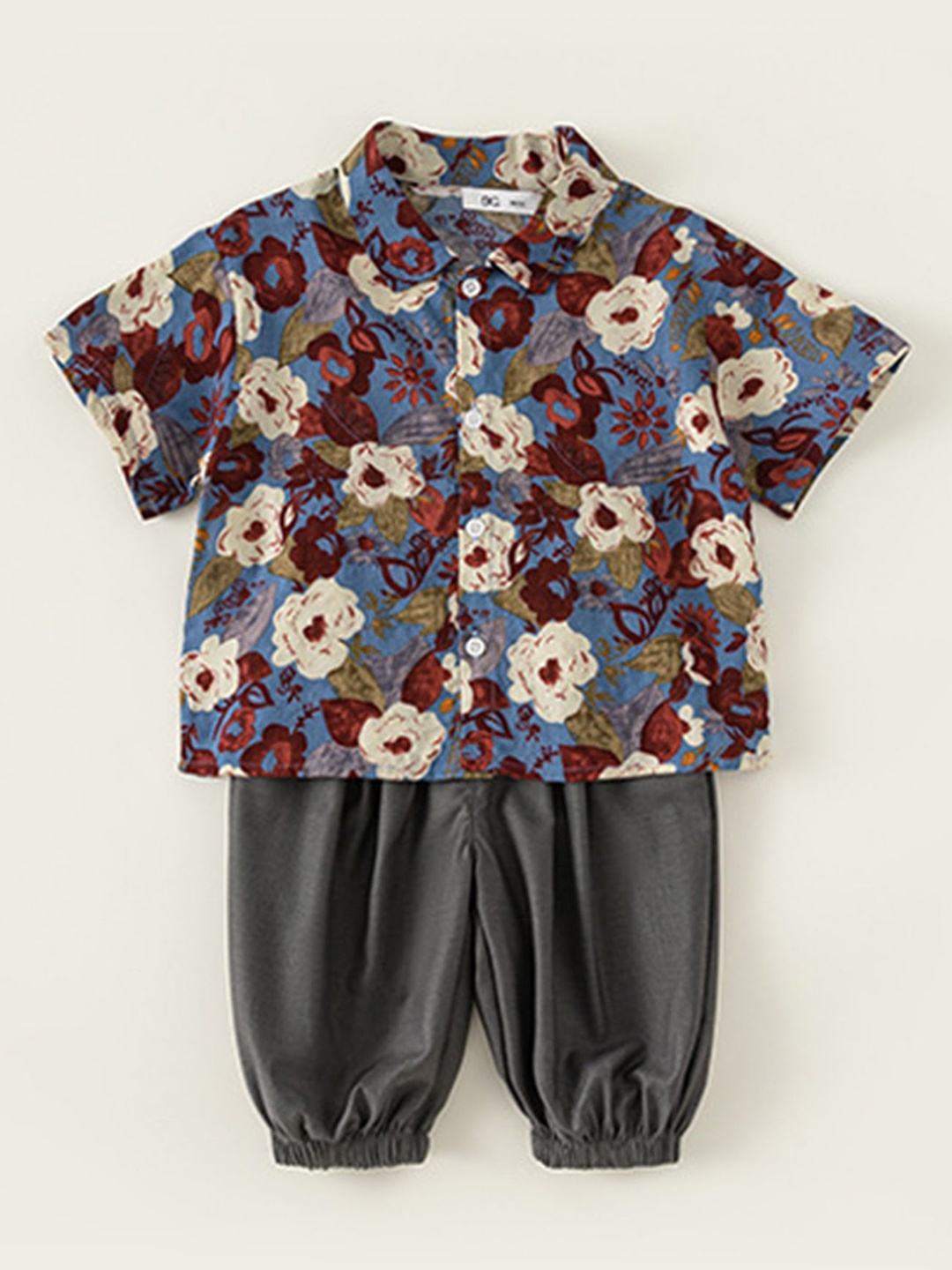 

LULU & SKY Boys Printed Shirt With Joggers, Blue
