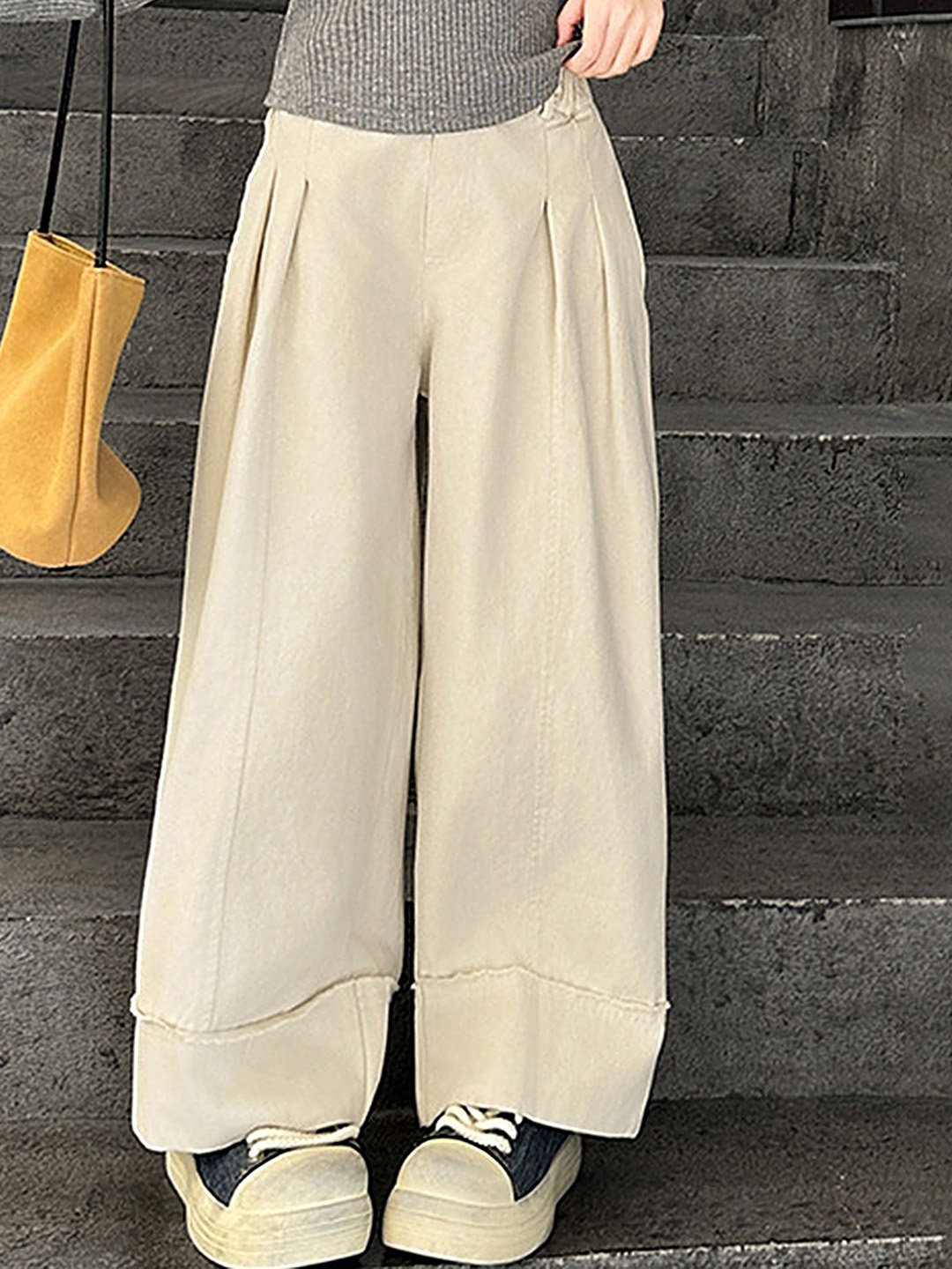 

LULU & SKY Girls Loose Fit Trousers, Beige
