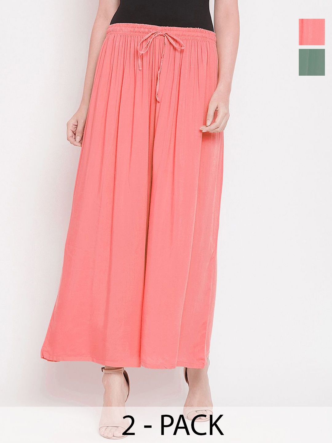 

Castle Lifestyle Women 2 Flared Palazzos, Grey