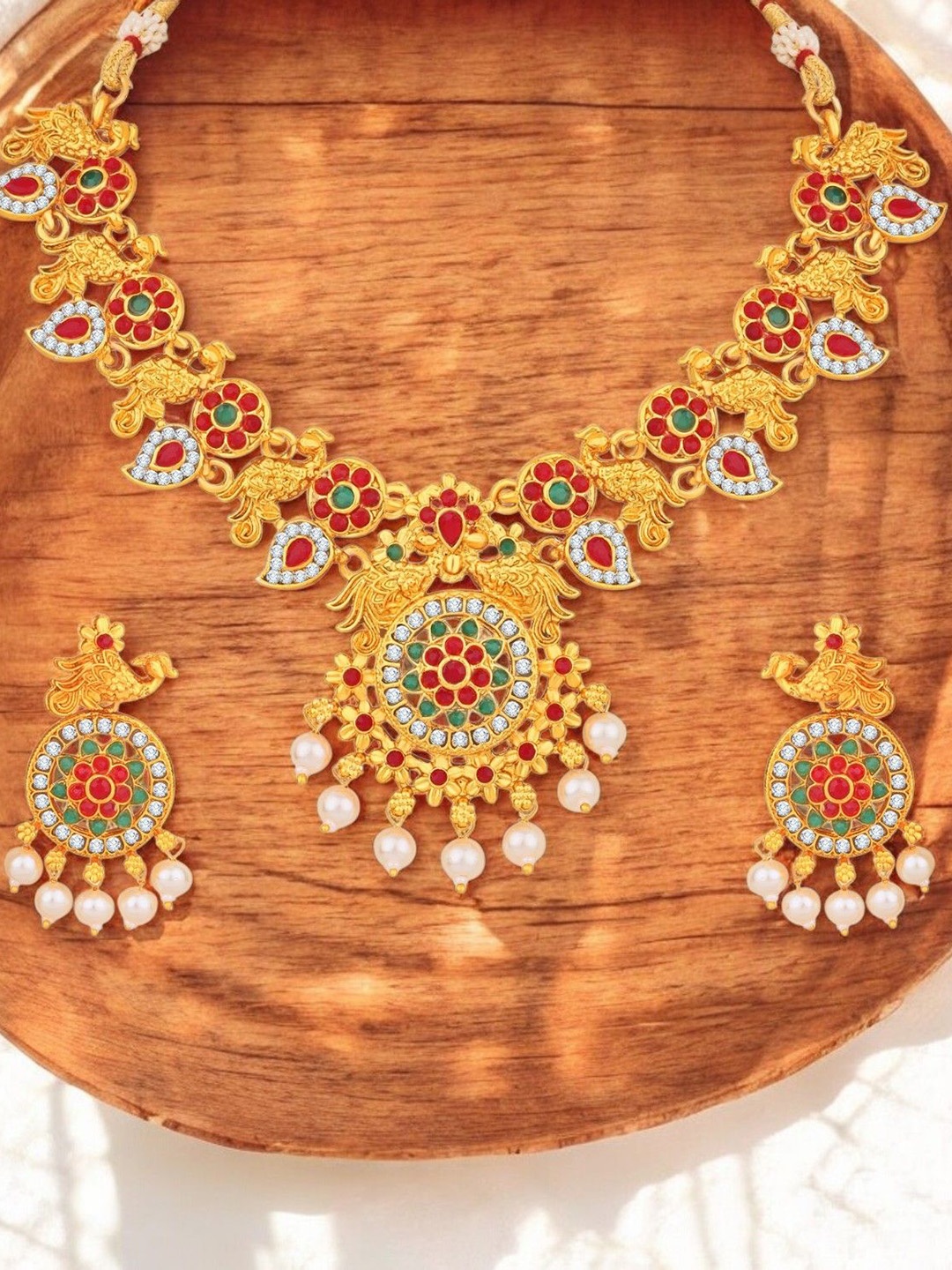 

Stefan Gold-Plated Kundan Studded Jewellery Set
