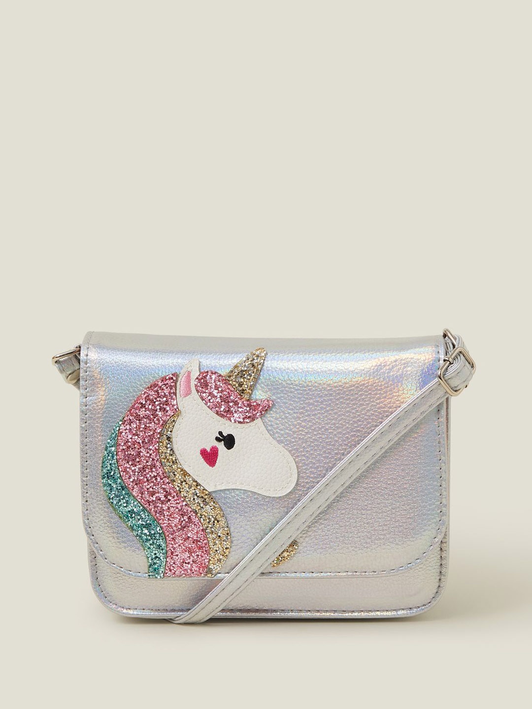 

Accessorize Girls Embellished Crossbody Sling Bag, Silver