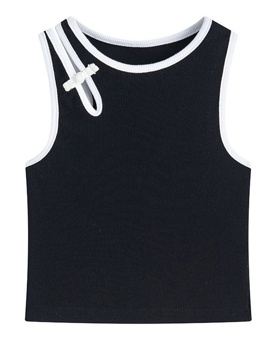 

LULU & SKY Girls Contrast Trim Tank Top, Black