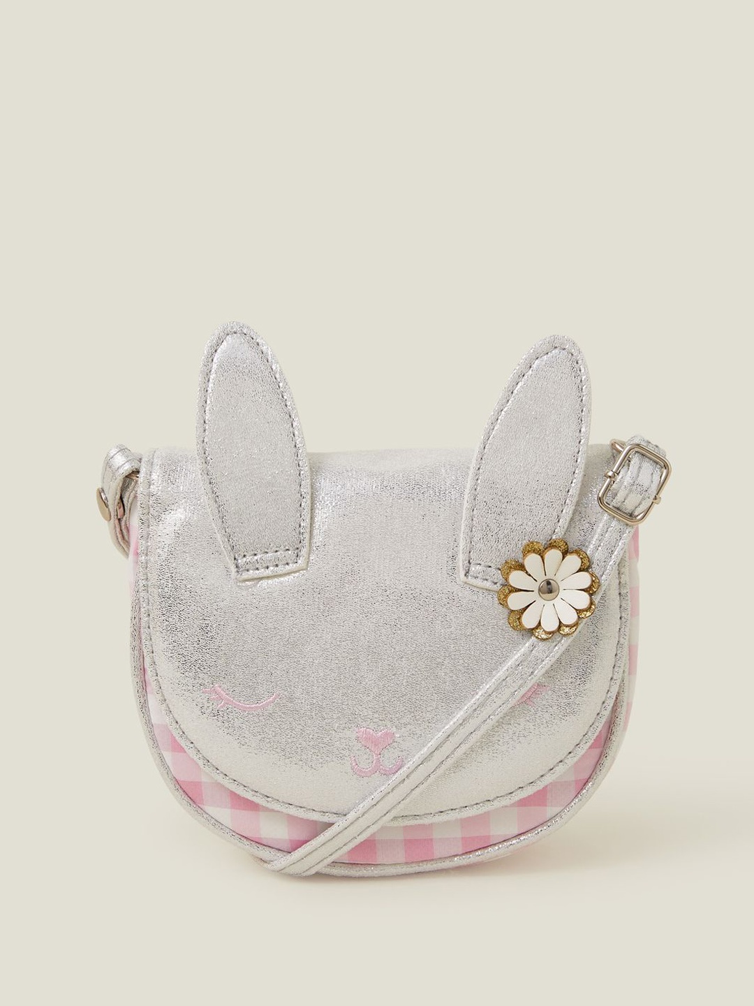 

Accessorize Girls Checked Crossbody Sling Bag, Pink