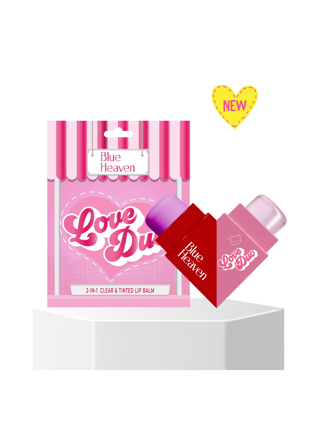 

Blue Heaven Love Duo Dual-Sided Clear & Tinted Lip Balm 5g - BAE, Purple