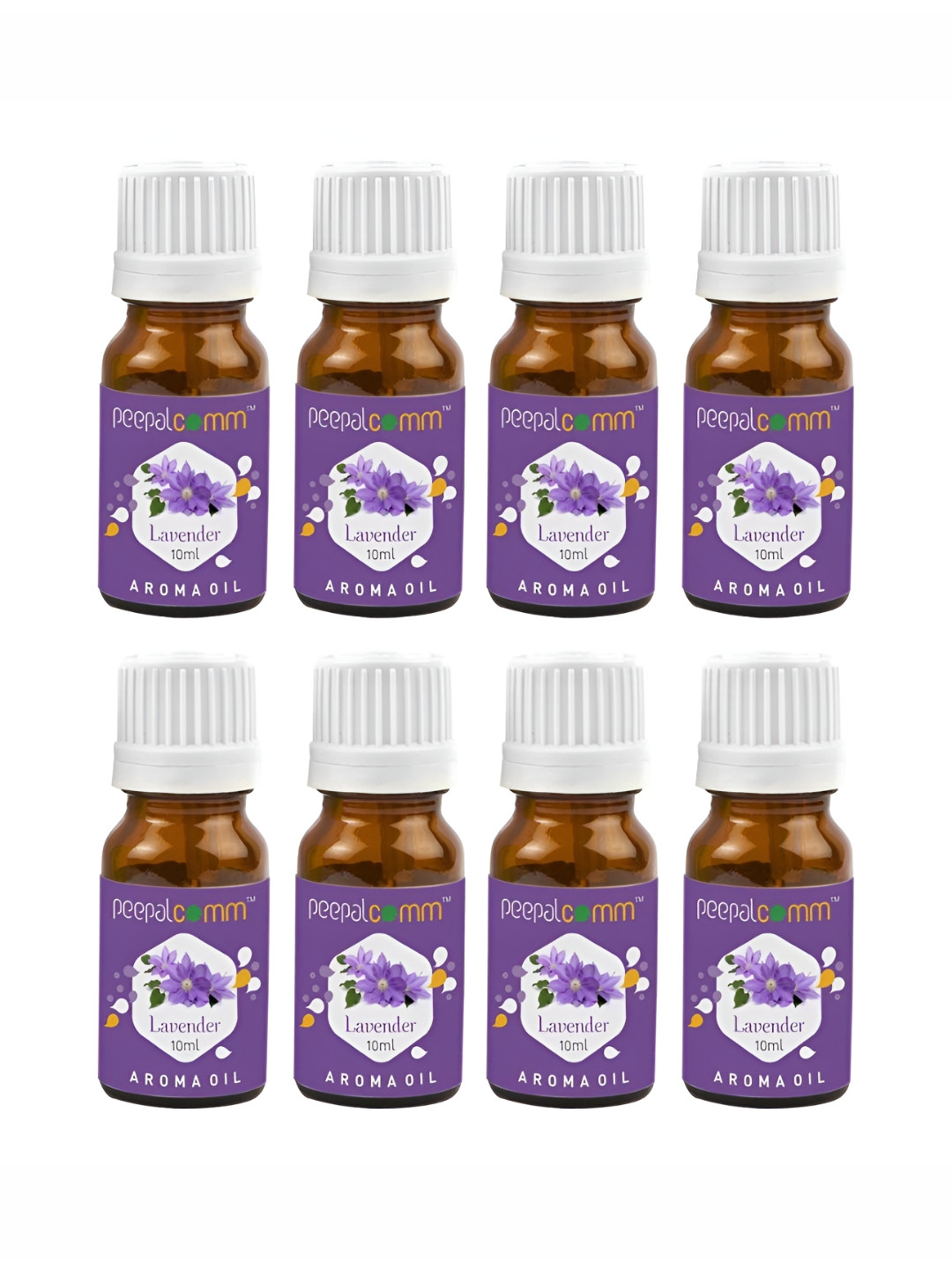 

PEEPALCOMM 8-Pcs Black Lavender Aroma Oils - 10 ml