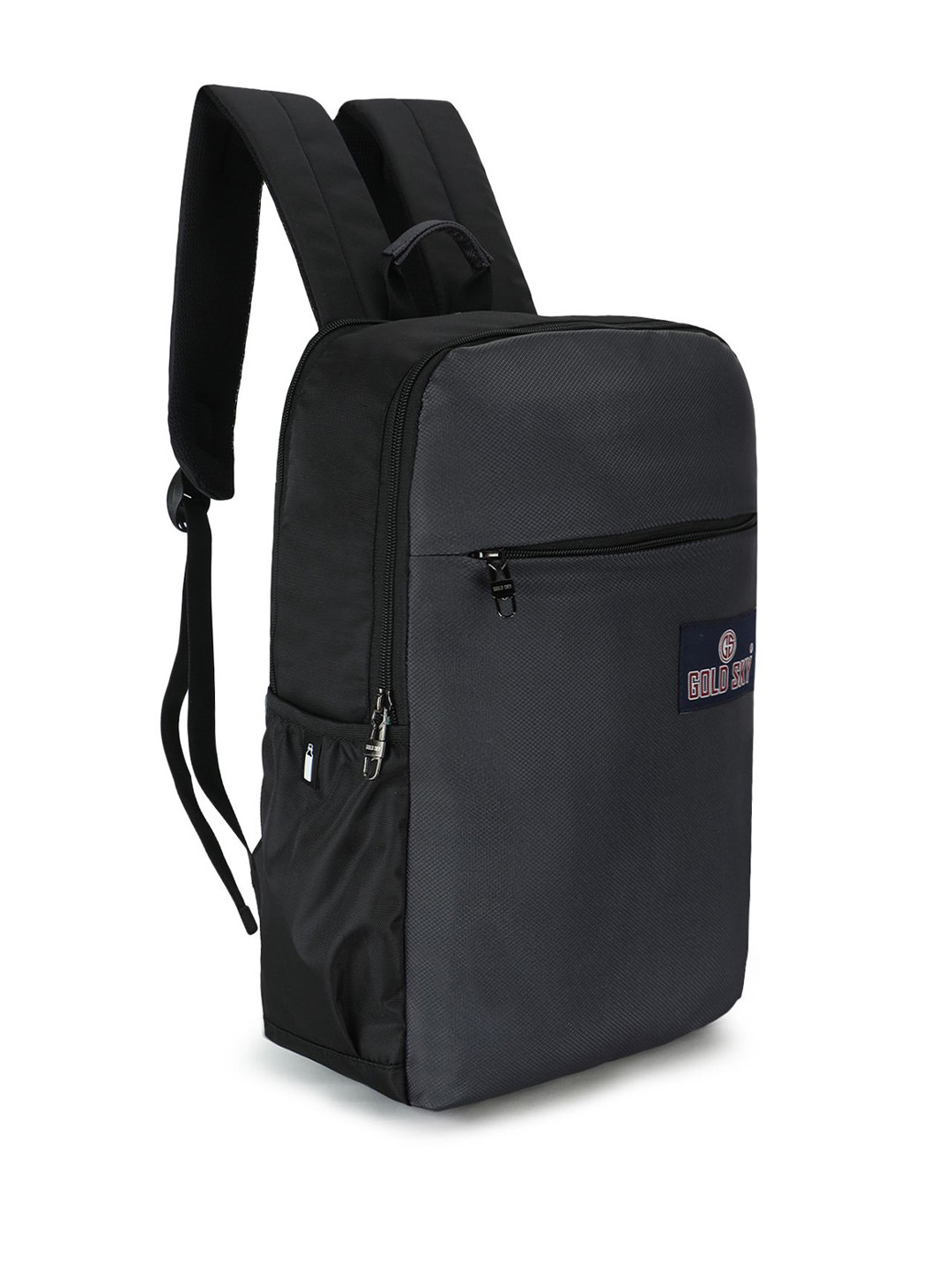 

GOLD SKY Brand Logo Solid Backpack, Black