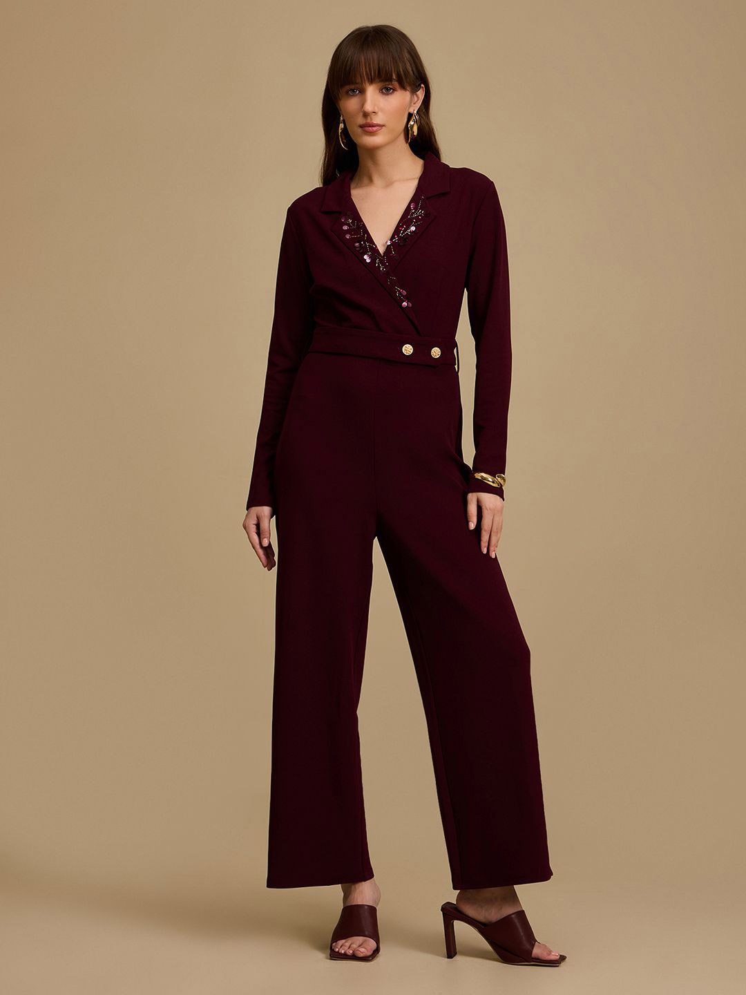 

Kazo Women Talia Jumpsuit, Burgundy