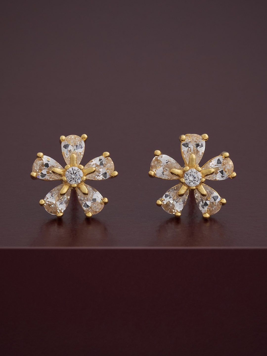 

Kushal's Fashion Jewellery 92.5 Silver Gold-Plated Classic Studs Earrings