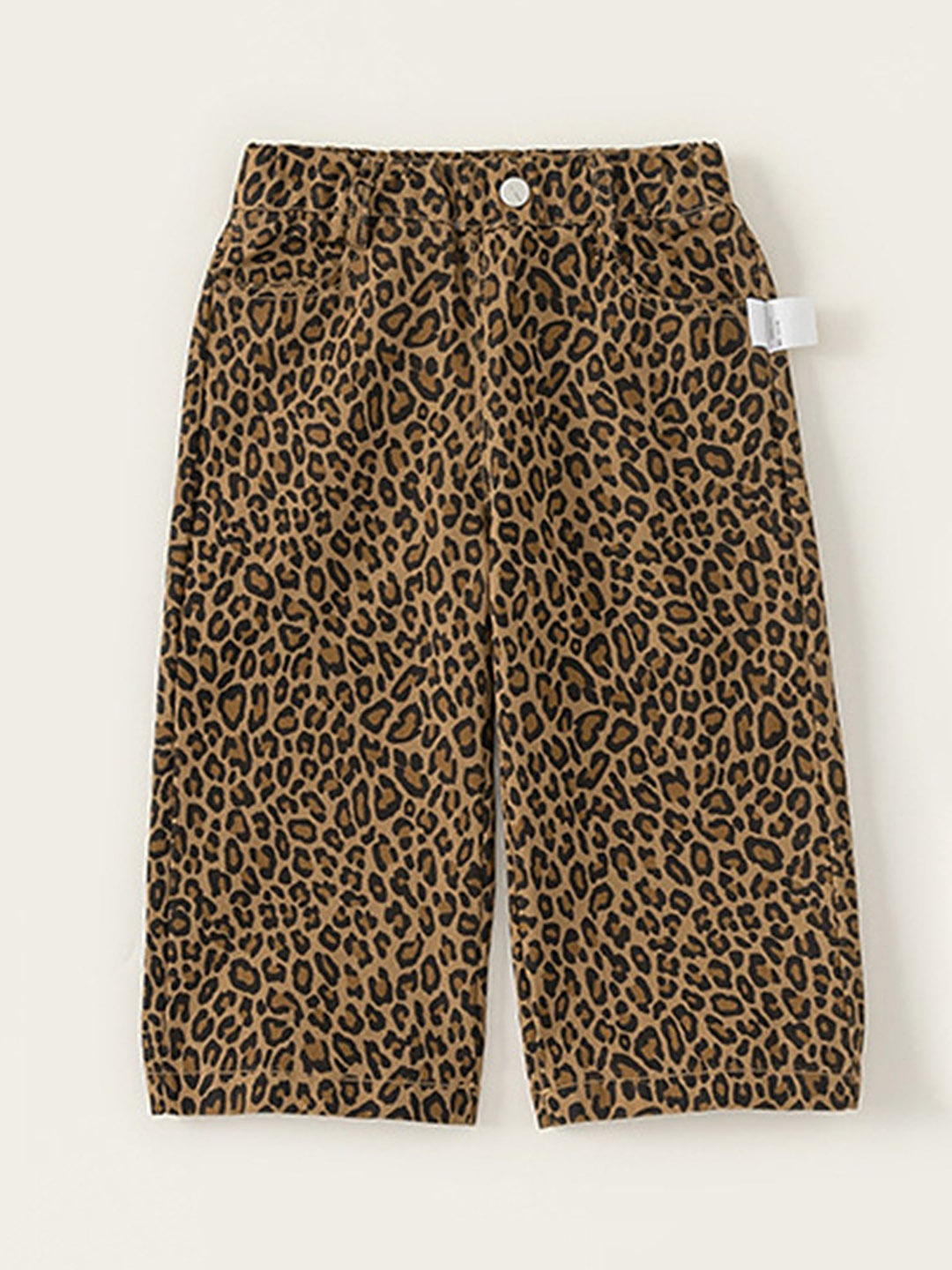 

LULU & SKY Girls Animal Printed Straight Fit High-Rise Trouser, Brown