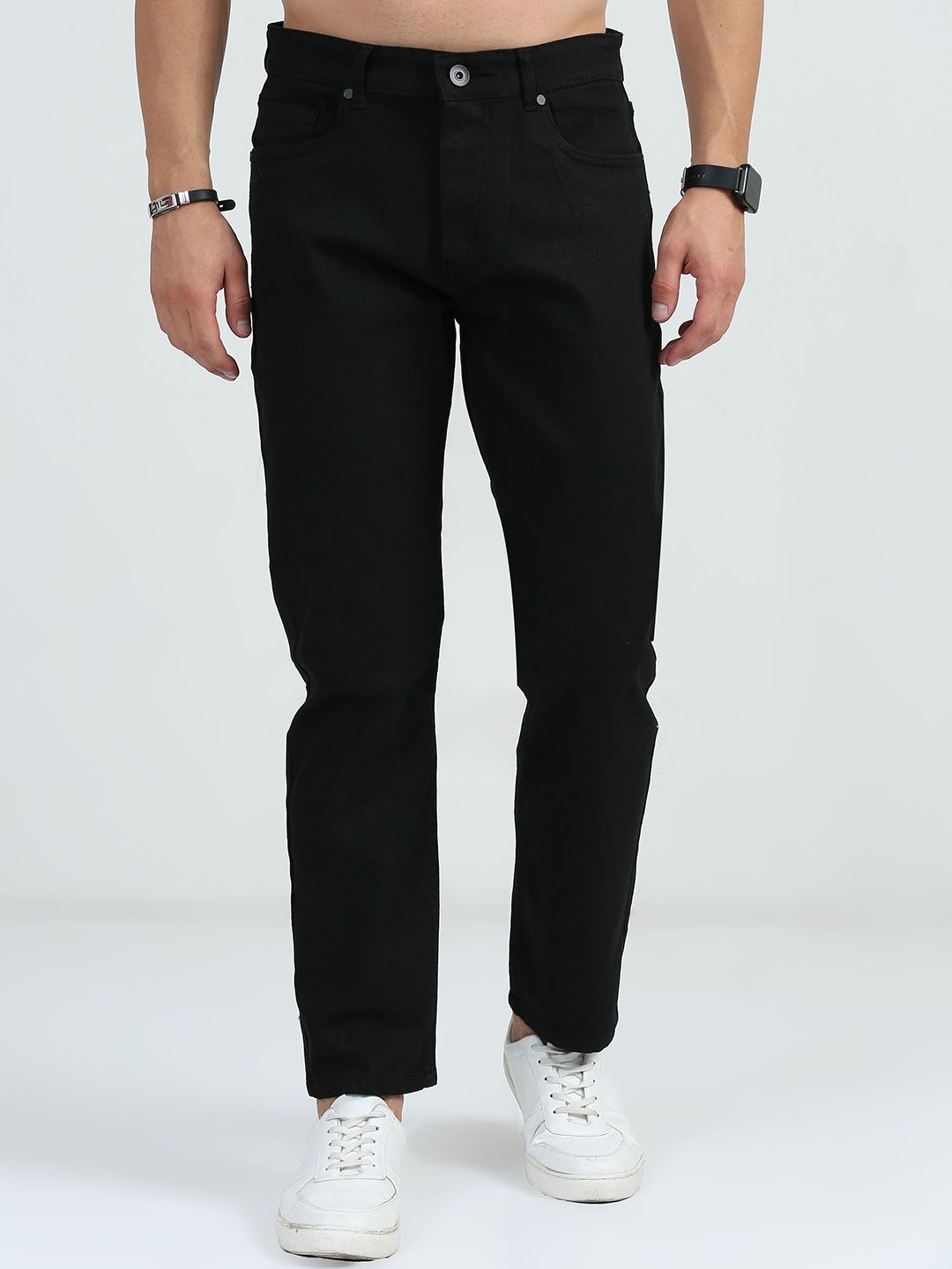 

ALTIVA Men Comfort Straight Fit Mid-Rise Stretchable Jeans, Black