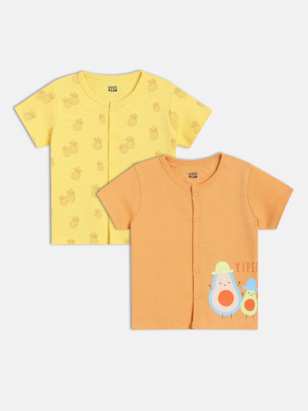 

MINI KLUB Infant Boys Pack Of 2 Printed Pure Cotton Jhablas 28NBFV190, Yellow