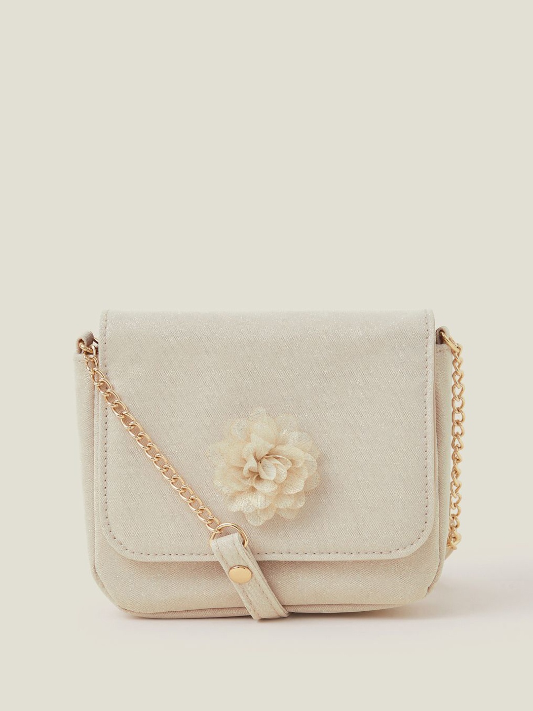 

Accessorize Girls Textured Bow Detail Sling Bag, Gold