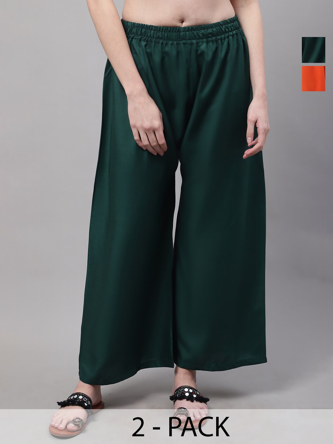 

Valles365 by S.C. Women 2 Flared Palazzos, Green