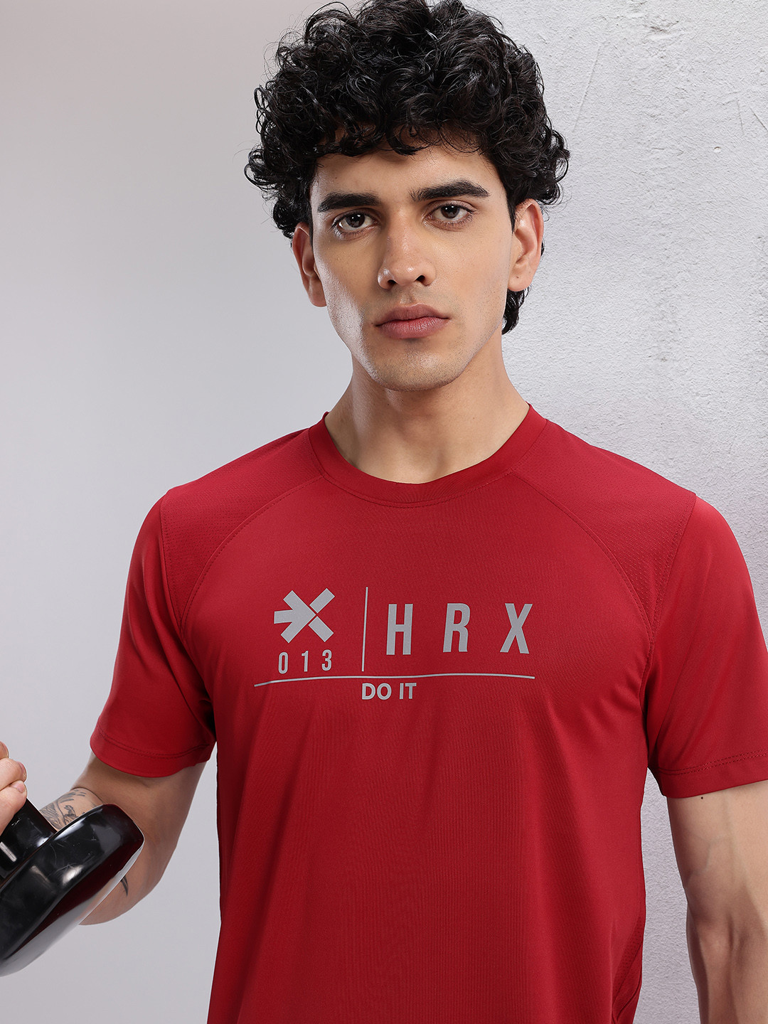 

HRX by Hrithik Roshan Printed Rapid-Dry Training T-shirt, Maroon