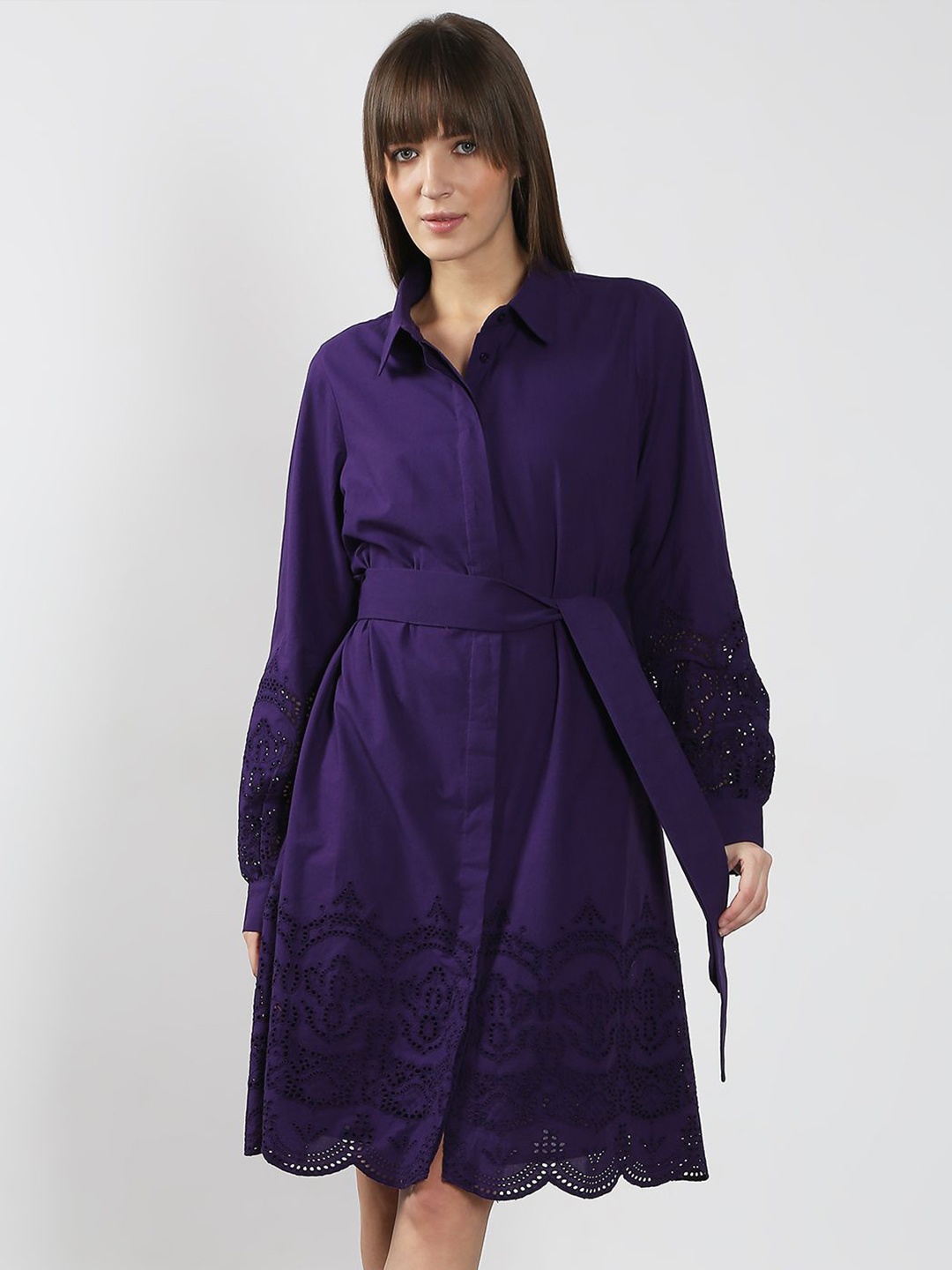 

Vero Moda Solid A-Line Dress, Purple