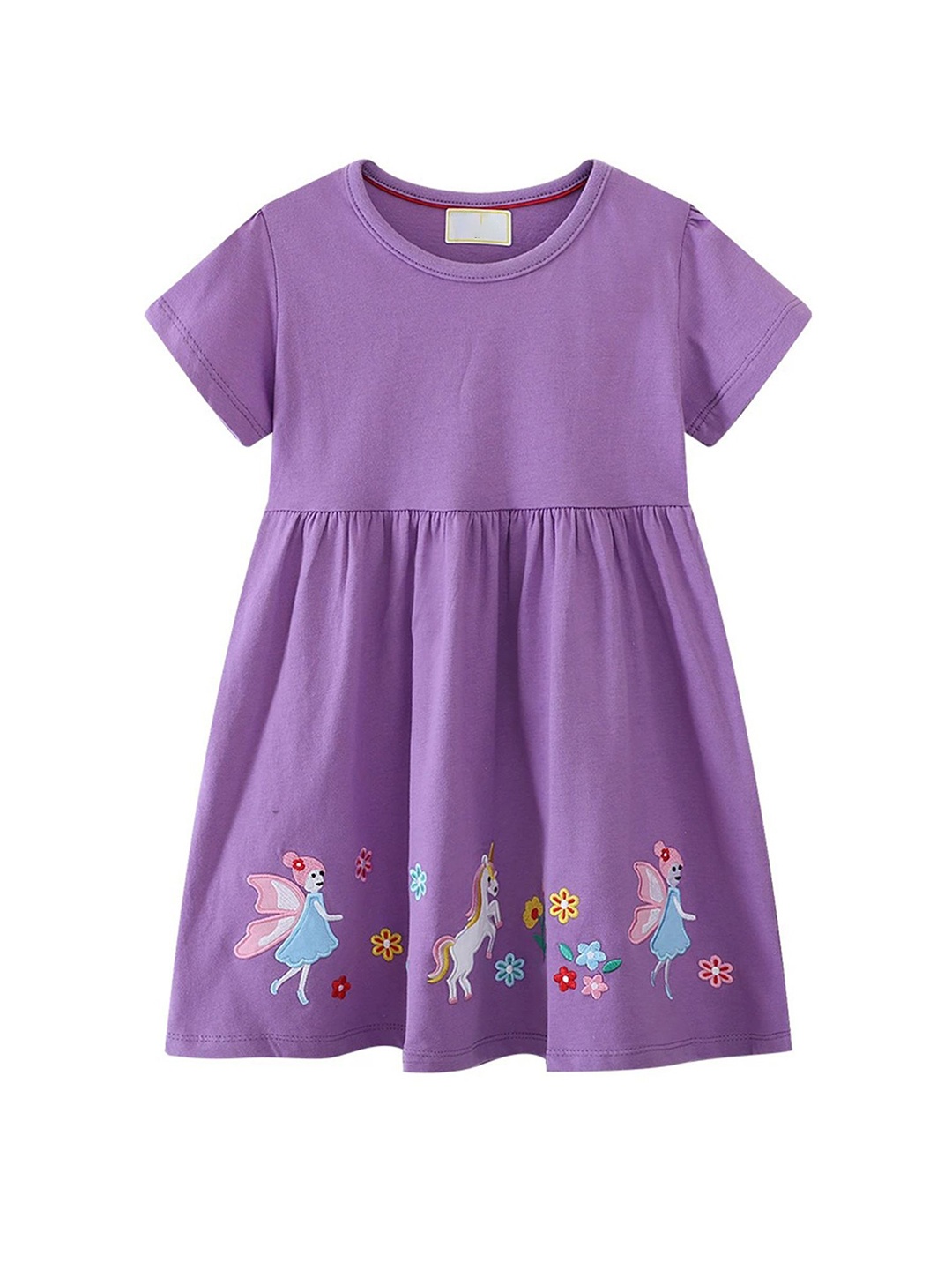 

LULU & SKY Girls Embroidered Nightdress, Purple