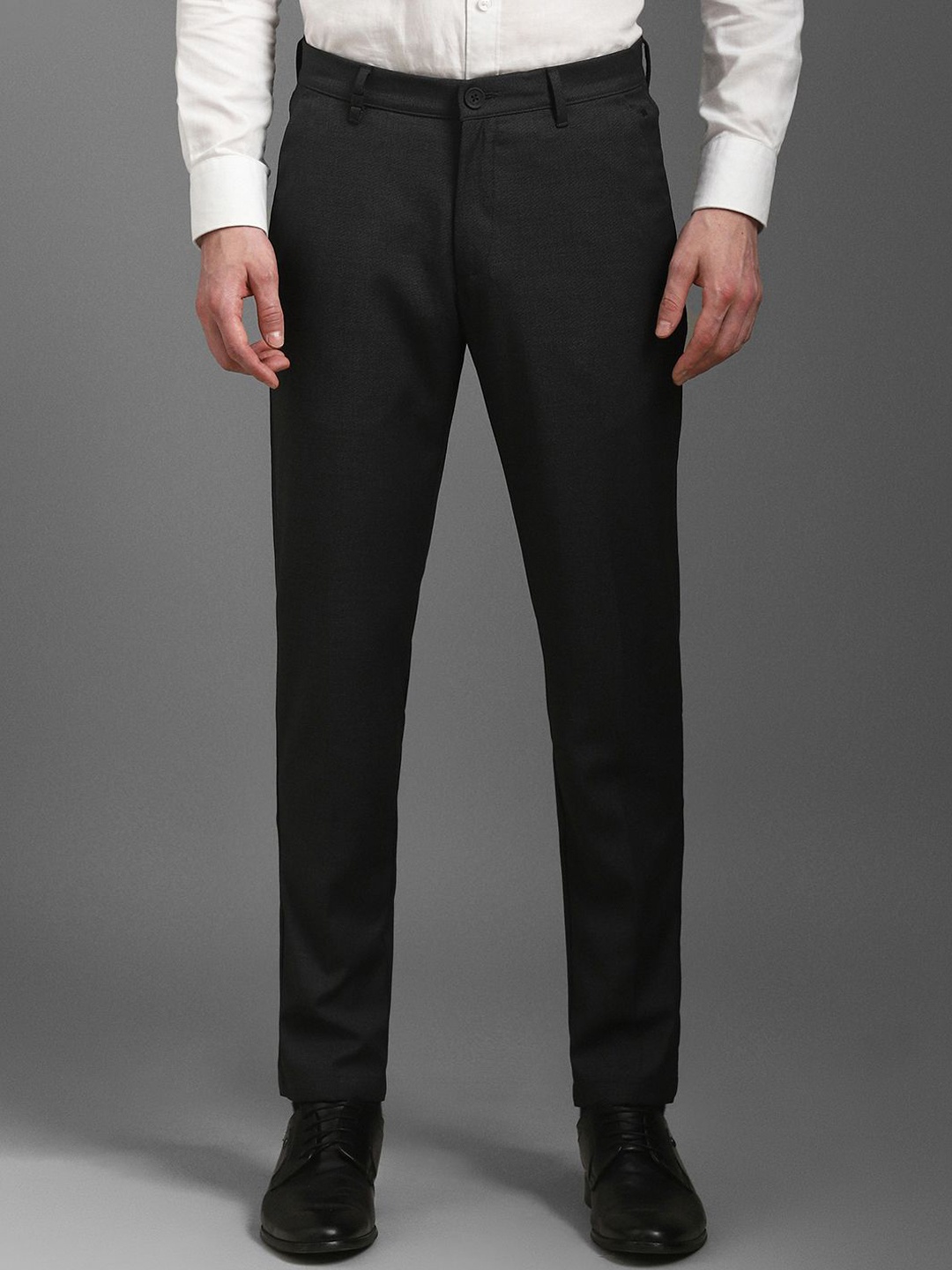 

Louis Philippe Men Slim Fit Formal Trousers, Charcoal