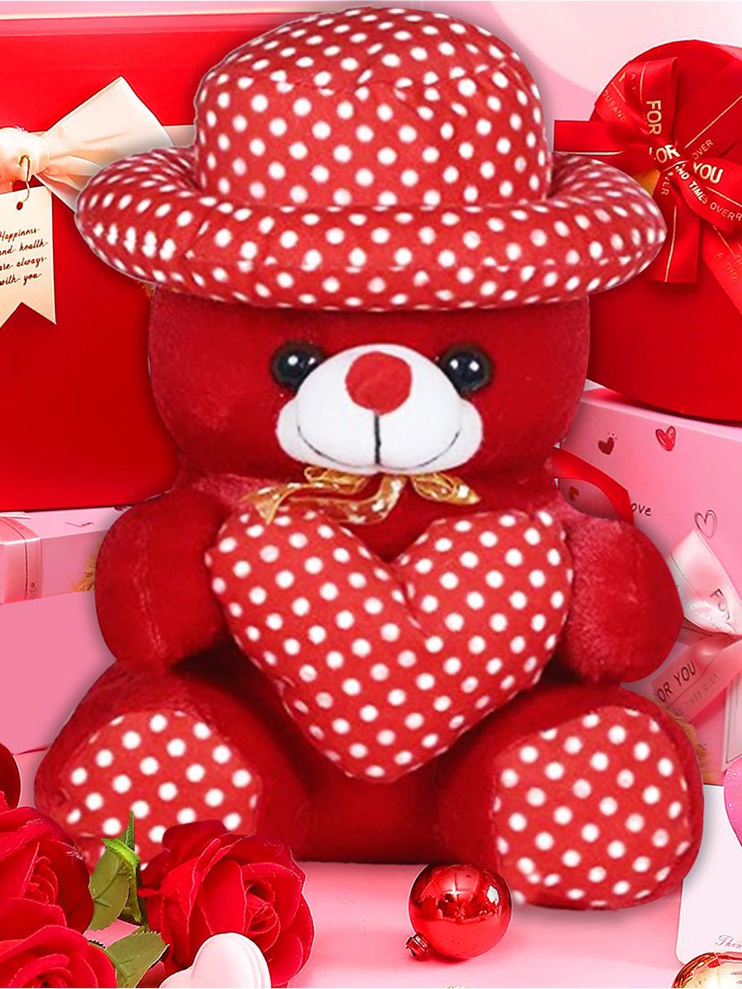 

Adbeni Kids Microfibre Teddy Bears Soft Toys and Dolls, Red