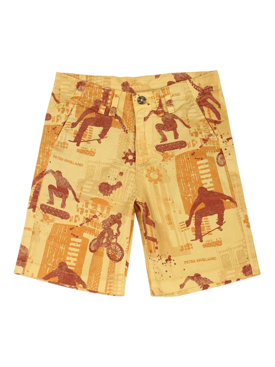 

Peter England Boys Regular Fit Printed Shorts, Yellow