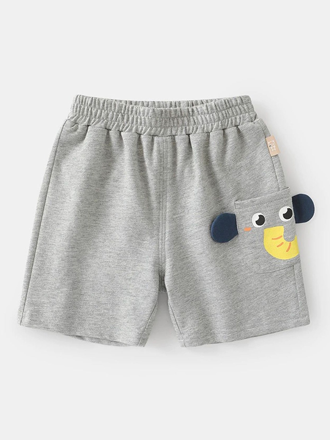 

LULU & SKY Boys High-Rise Applique Regular Shorts, Grey