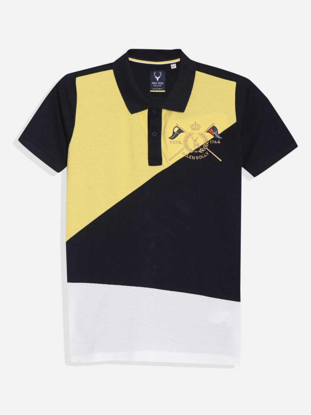 

Allen Solly Junior Boys Colourblocked Polo Collar T-shirt, Black