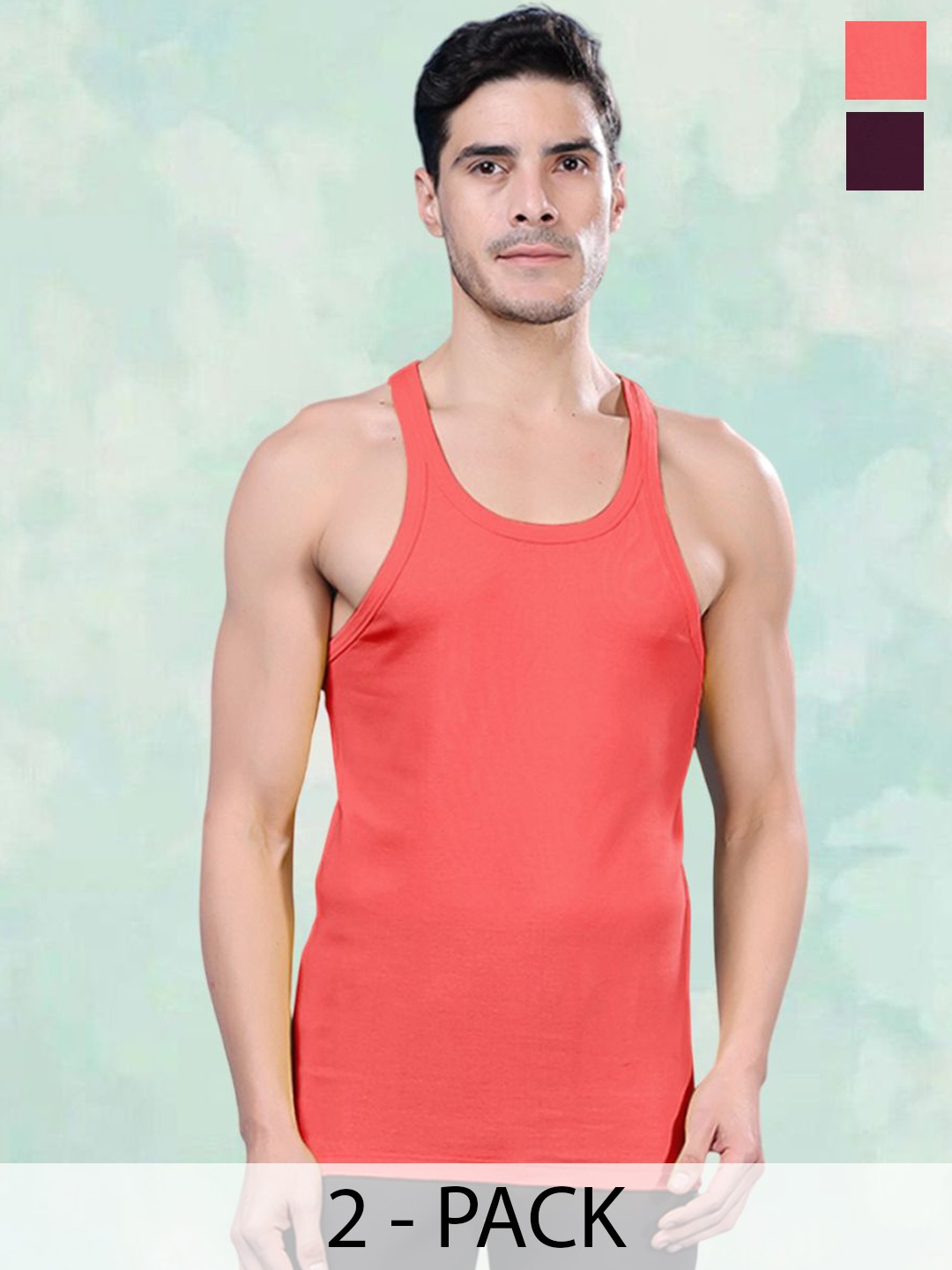 

FBAR Pack Of 2 Gym Vest FBCA-15-16, Peach