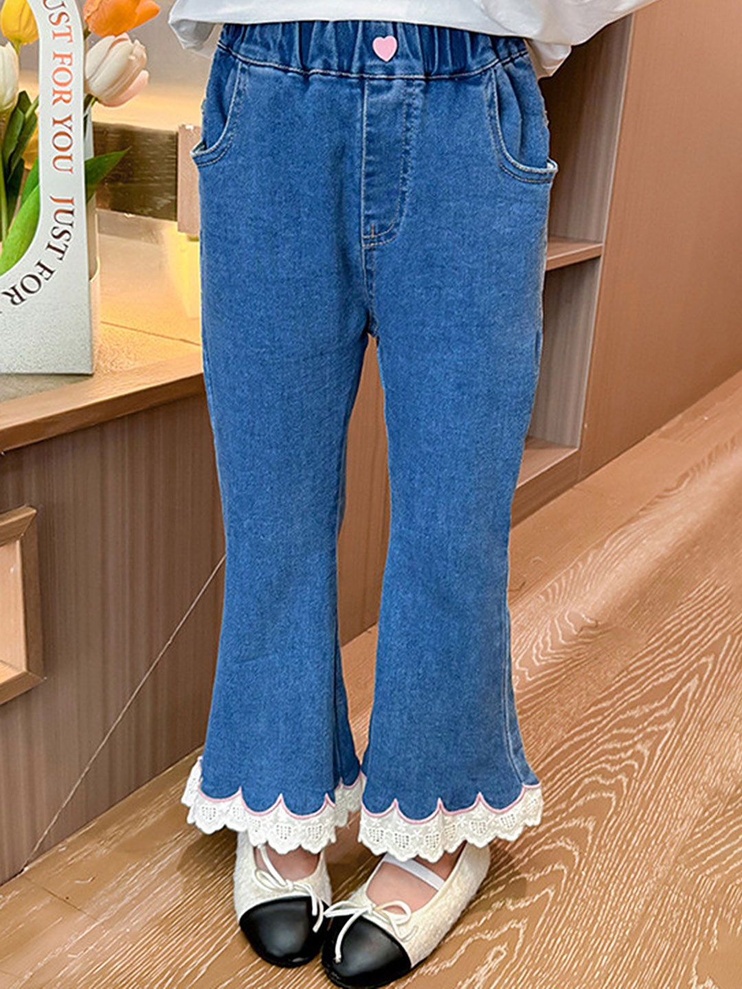 

LULU & SKY Girls Mid-Rise Flared Jeans, Blue