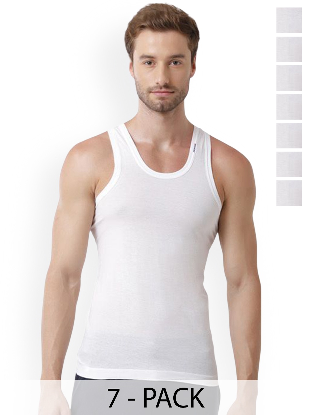 

Rupa Set Of 8 Cotton Undershirt Vests Frontline-White-Vest-RN-8-85