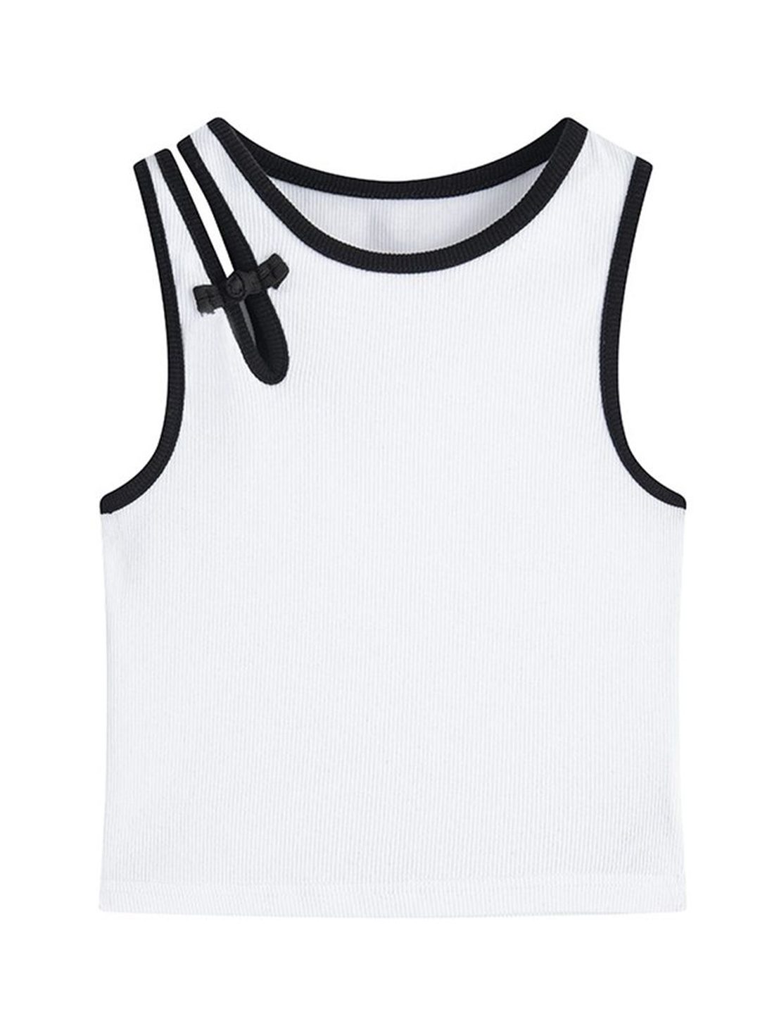 

LULU & SKY Girls Solid Round Neck Top, White