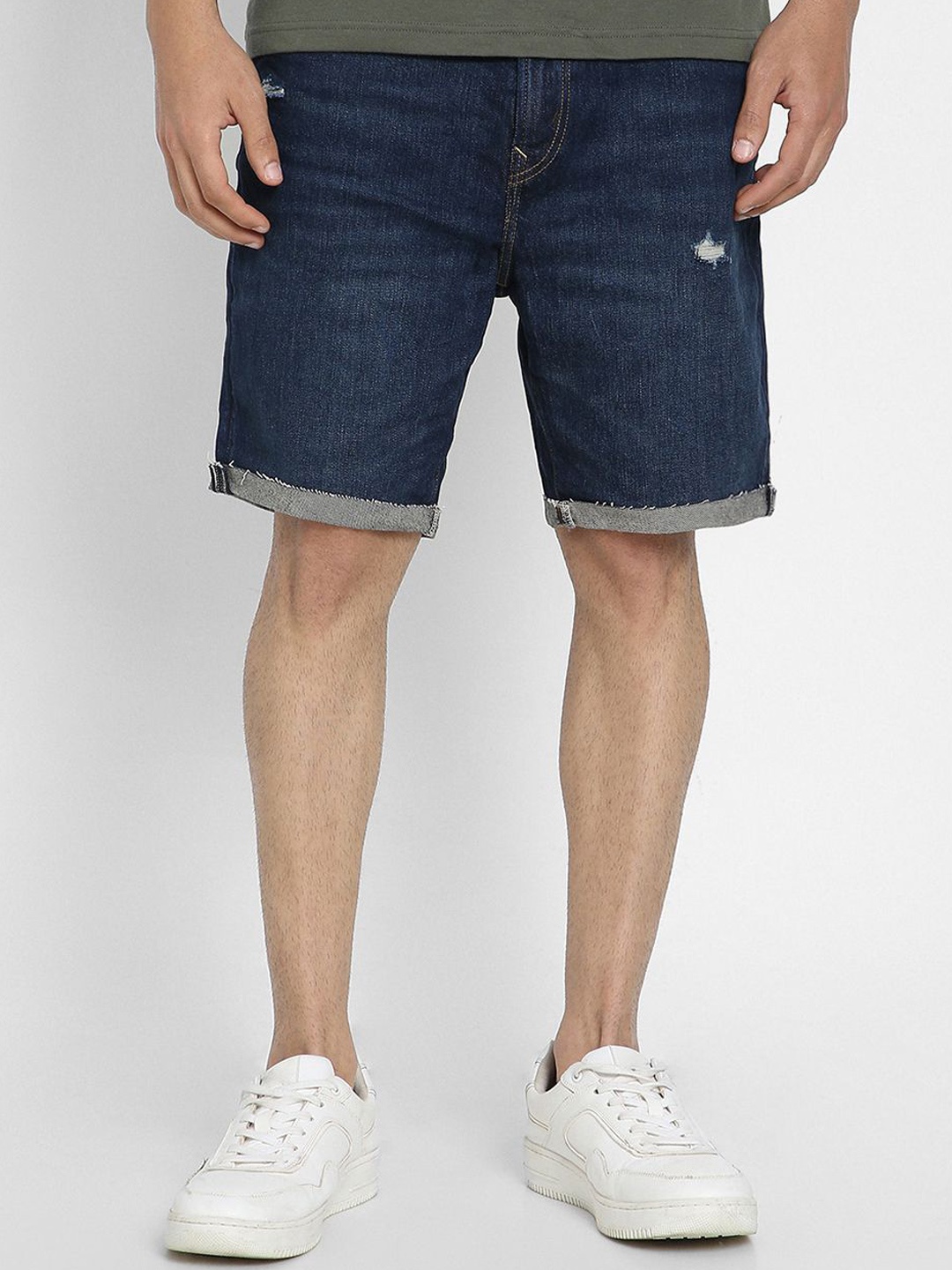 

AMERICAN EAGLE OUTFITTERS Men Washed Denim Shorts, Navy blue