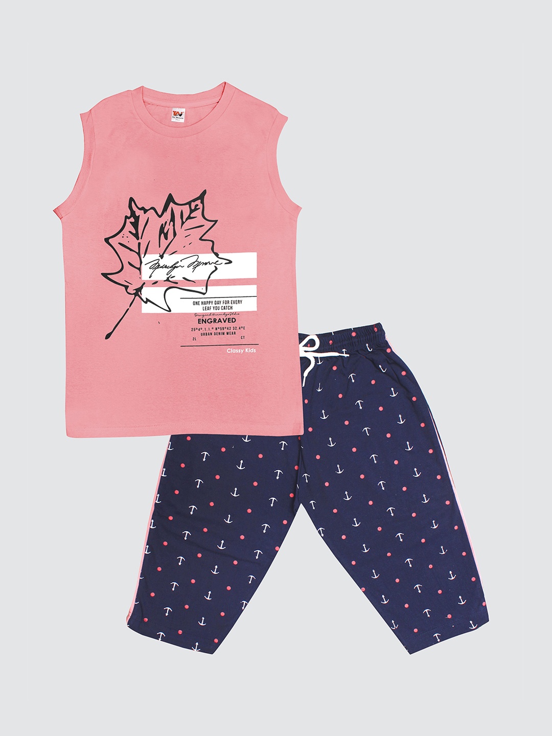

Tee Weavers Boys Printed Night suit, Pink