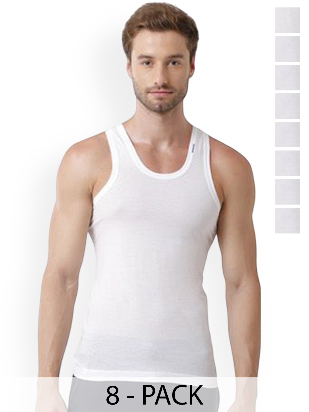 

Rupa Set Of 8 Cotton Undershirt Vests Frontline-White-Vest-RN-8-110