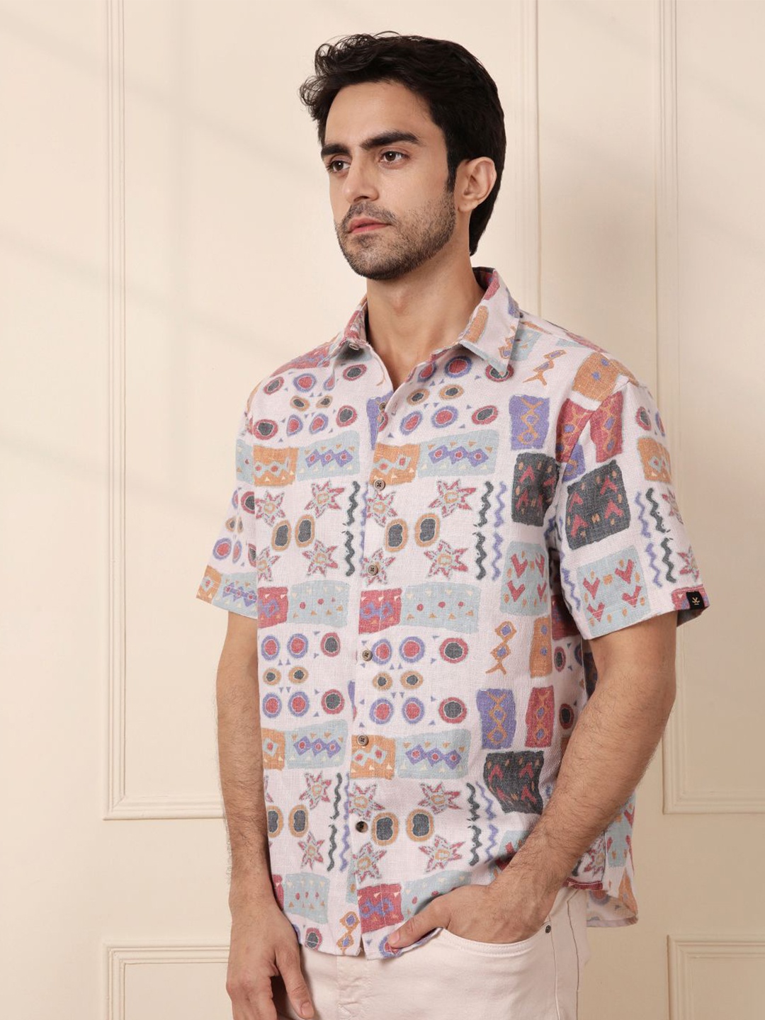 

WROGN Men Comfort Opaque Printed Casual Shirt, Multi