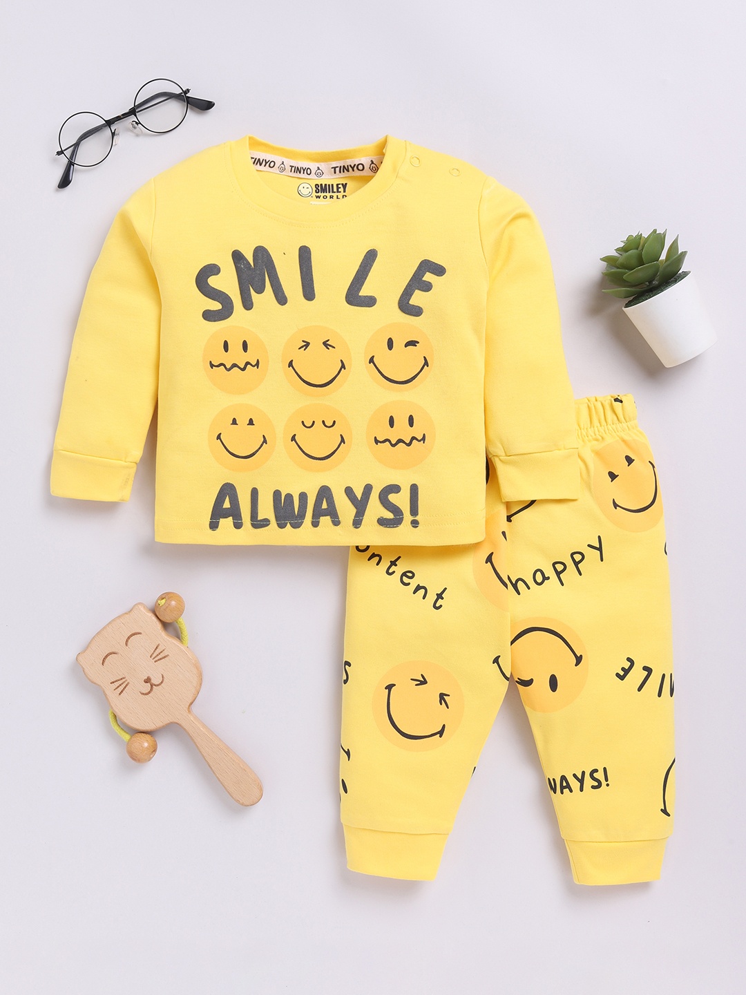 

YK X Tinyo Boys Printed T-shirt And Joggers, Yellow