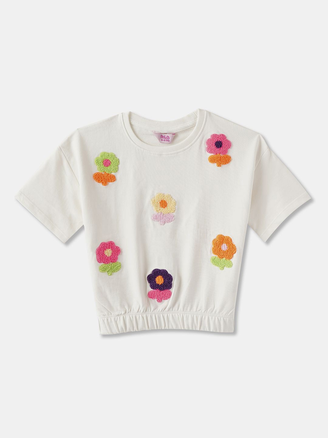 

R&B Girl Cotton Printed Top, Beige