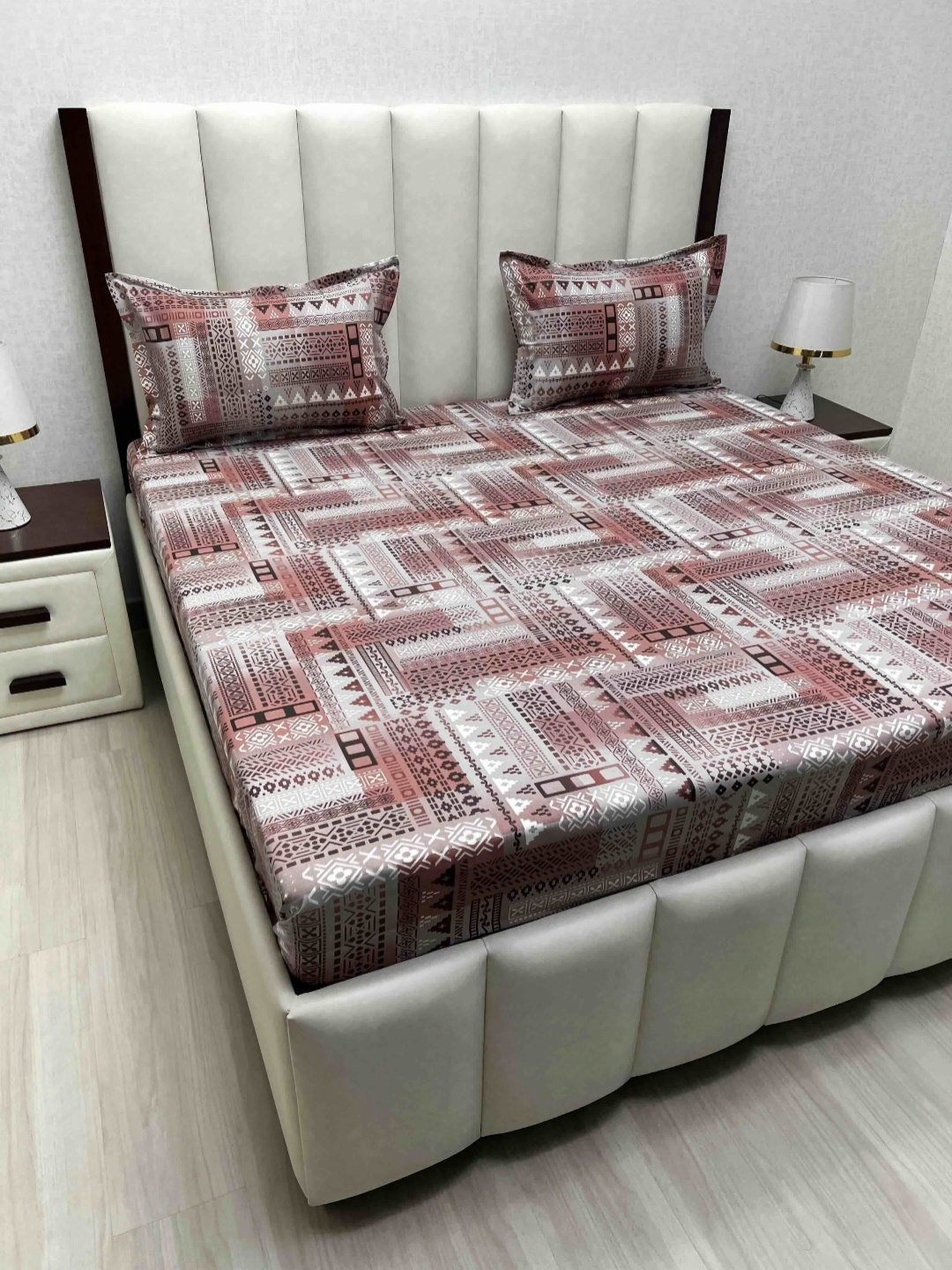 

Pure Decor Velar Fur Sib Maroon Printed Pure Cotton 240TC King Bedsheet Sets 2.74m x 2.74m