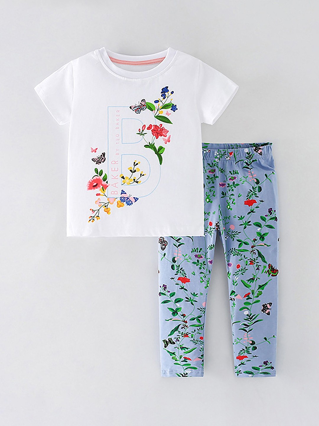 

LULU & SKY Girls Printed Night suit, White