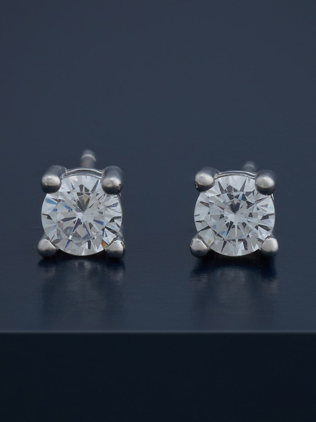 

Kushal's Fashion Jewellery 92.5 Silver Rhodium-Plated Circular Shaped Studs