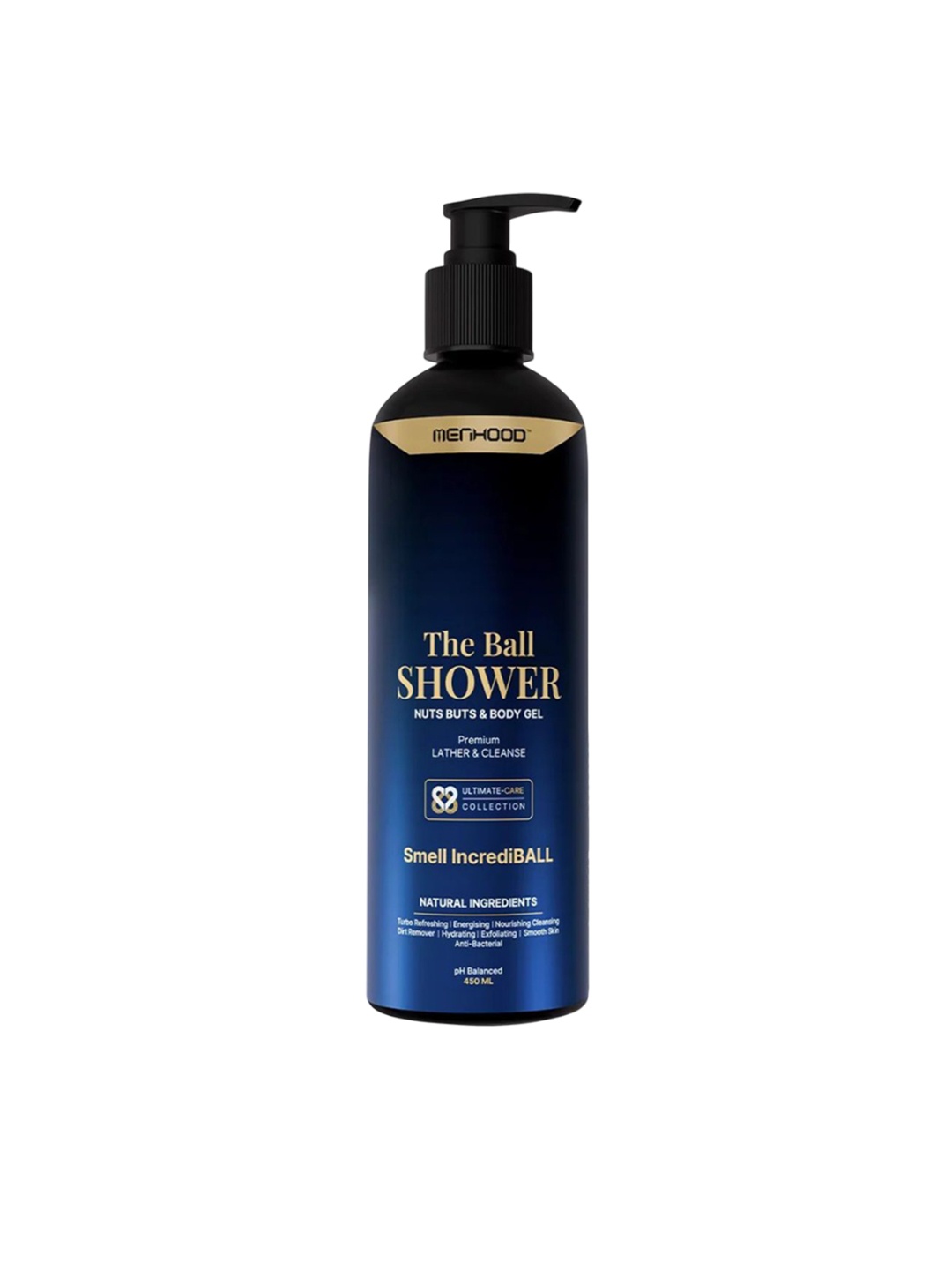 

MENHOOD The Ball Shower Gel With Aloevera For Hydration - 450 ml, Black