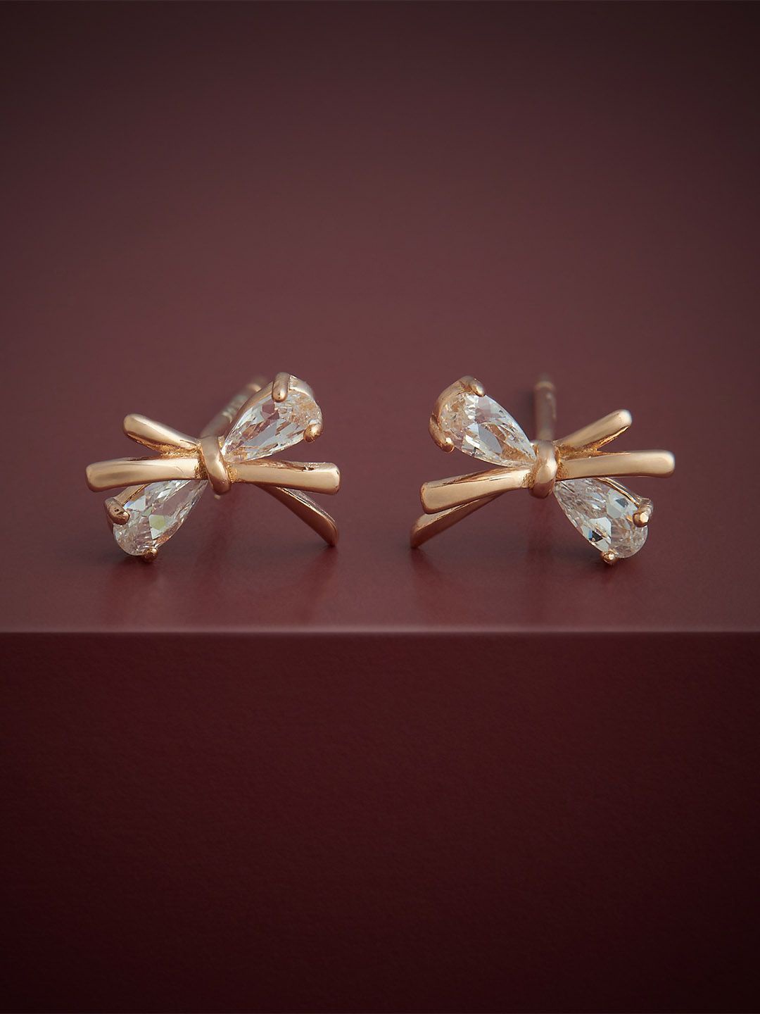 

Kushal's Fashion Jewellery Rose Gold Plated 92.5 Silver Party Studs Earrings