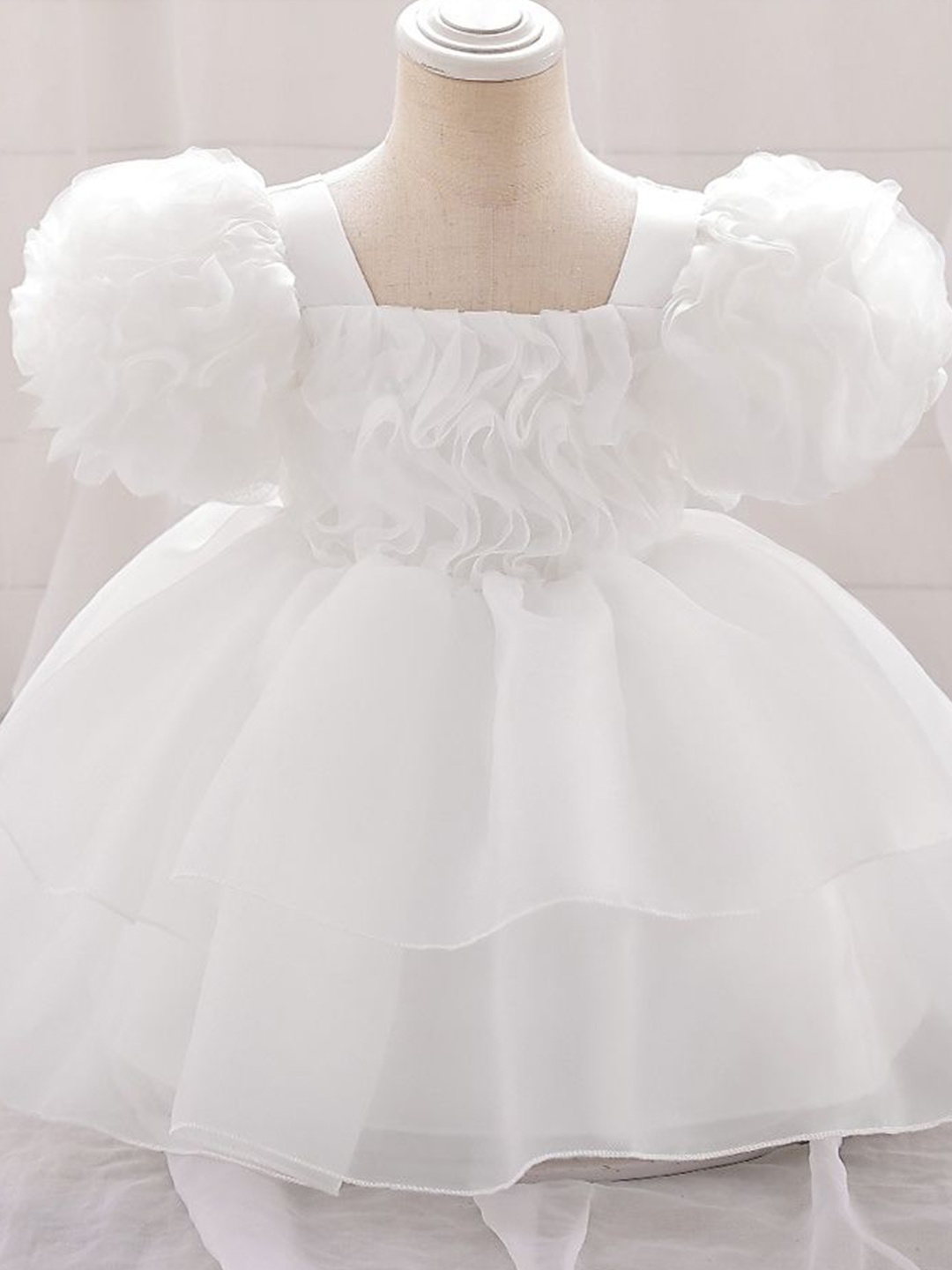 

LULU & SKY Girls Self Design Fit & Flare Dress, White