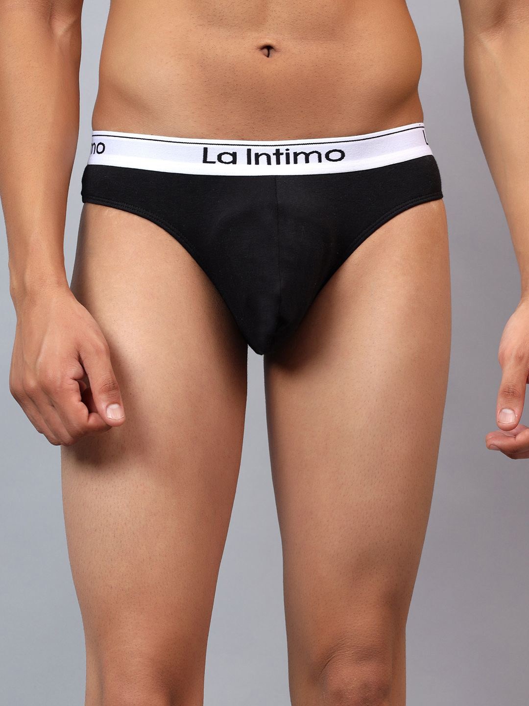 

La Intimo Low-Rise Thong Briefs - LXMUTH02BK, Black